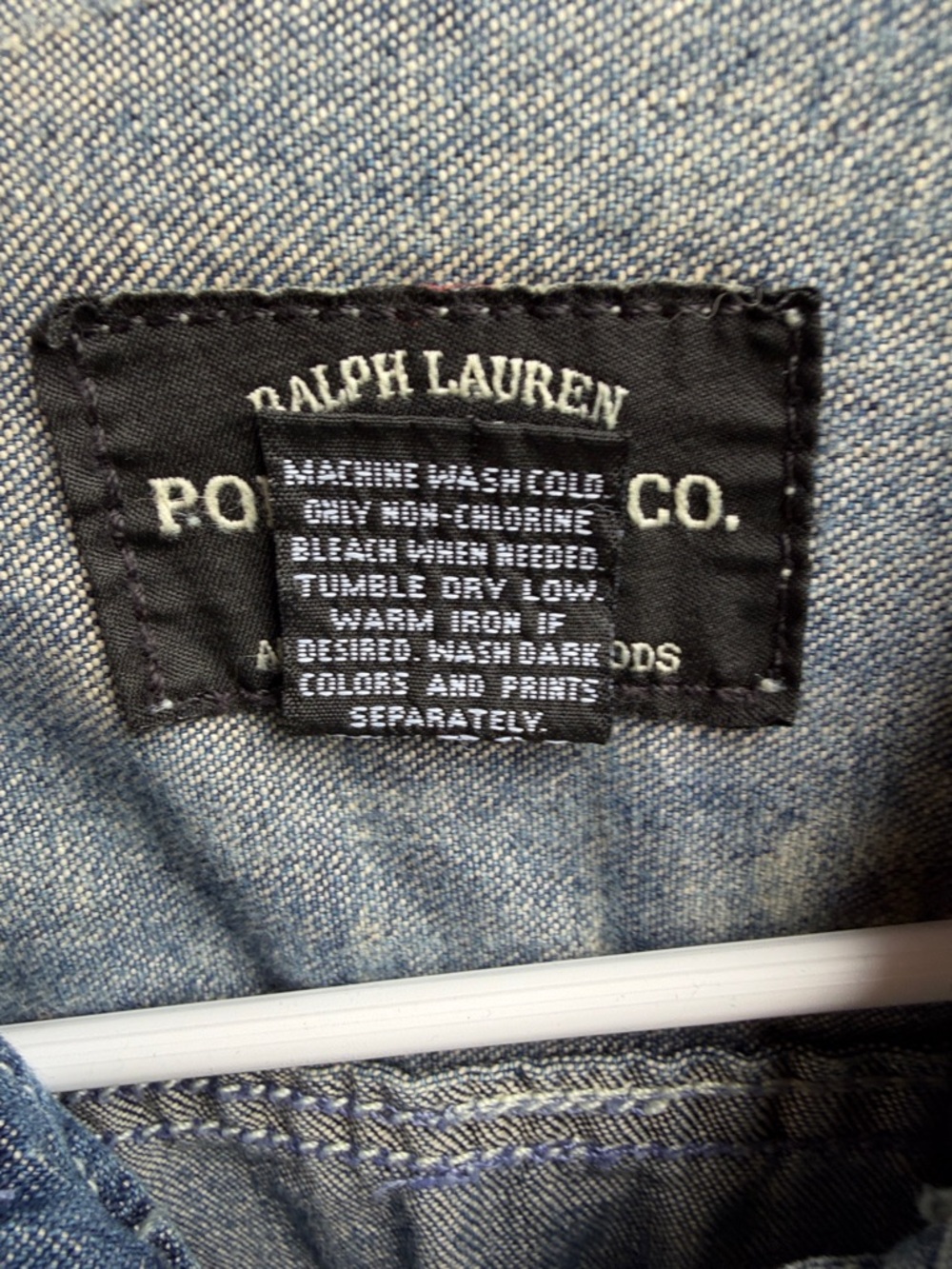 Ralph Lauren Light Blue Distressed Cropped Denim Jacket - Picture 3 of 5